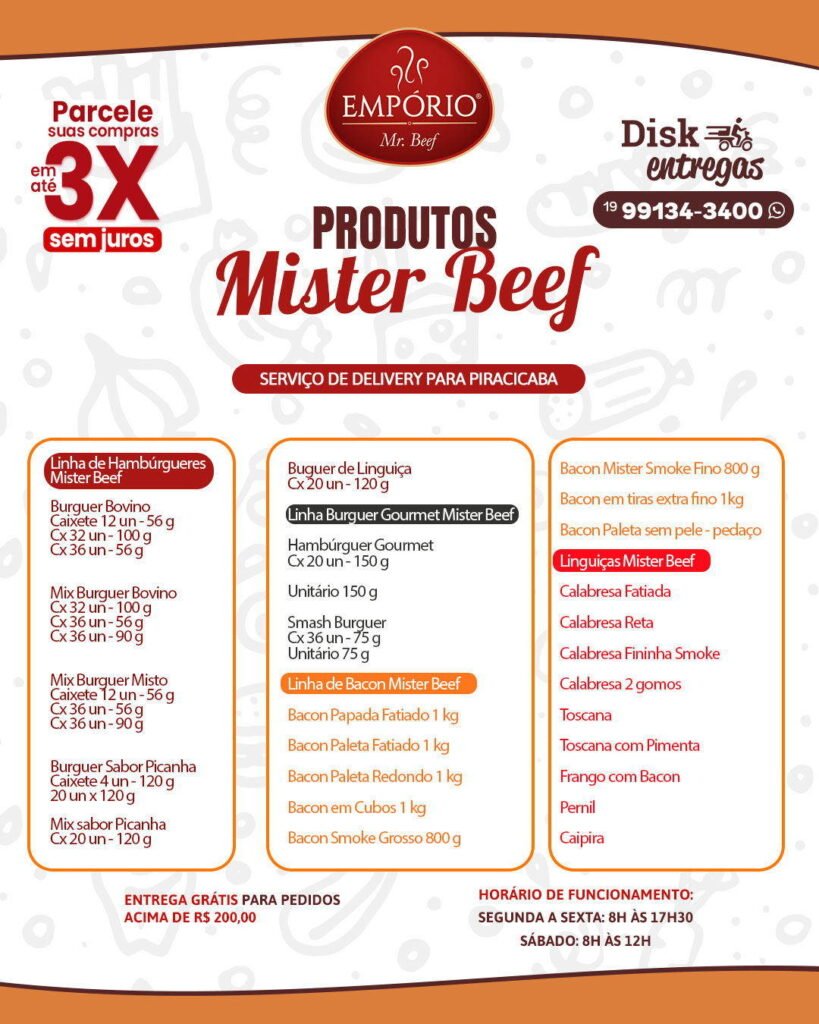 Linha de produtos e apresentação comercial